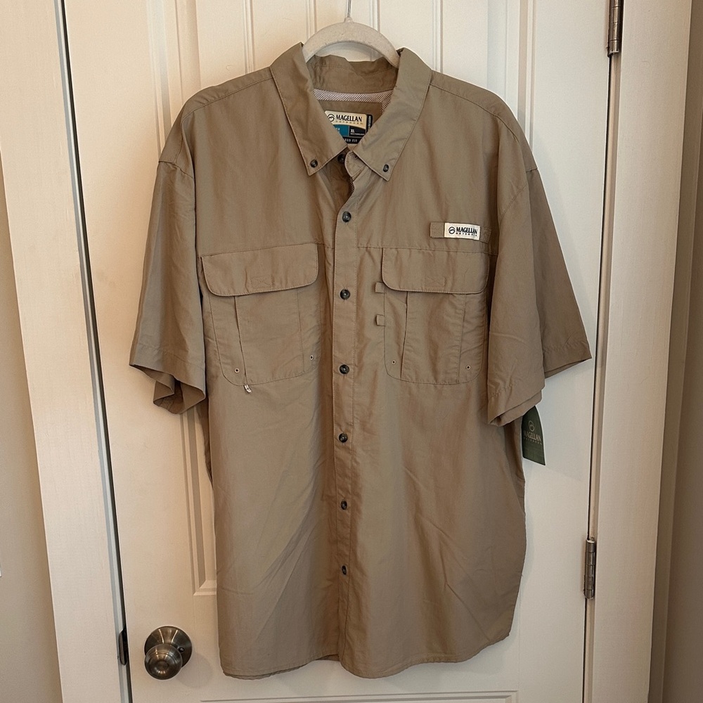 Magellan Outdoors Men's Khaki Button Down Shirt